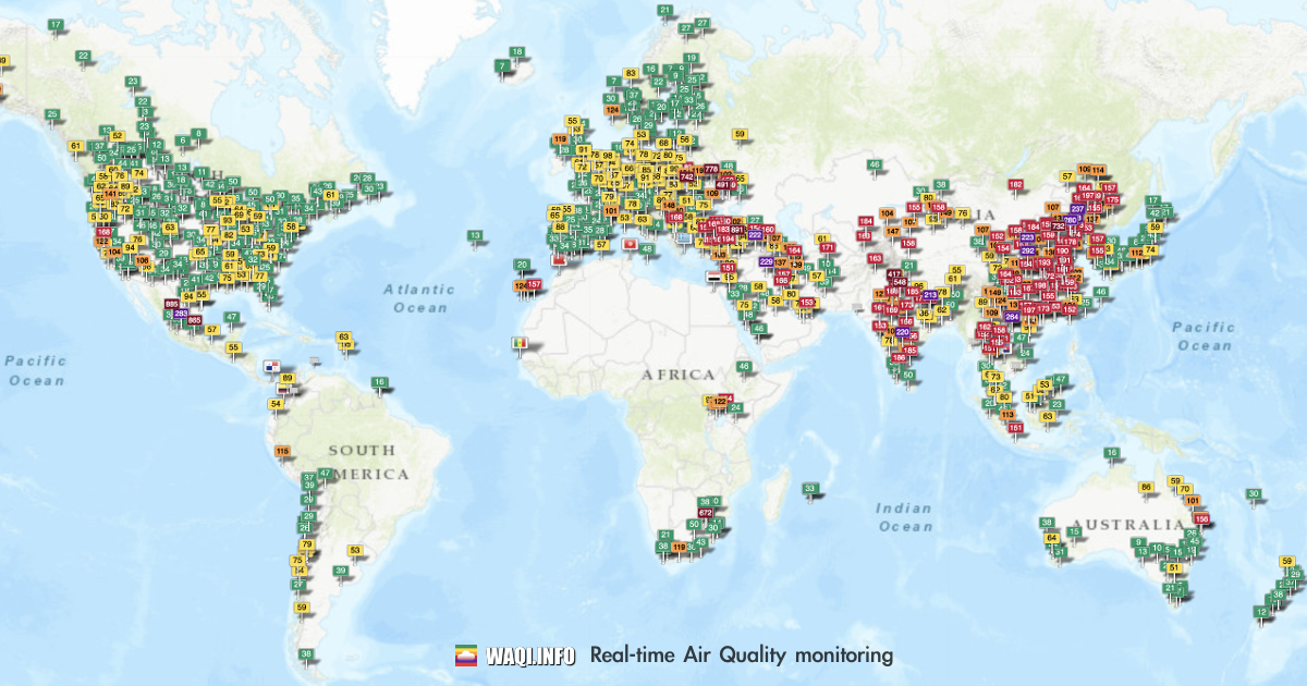 World's Air Pollution: Real-time Air Quality Index